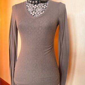 BCBG MaxAzria Tan long sleeve top